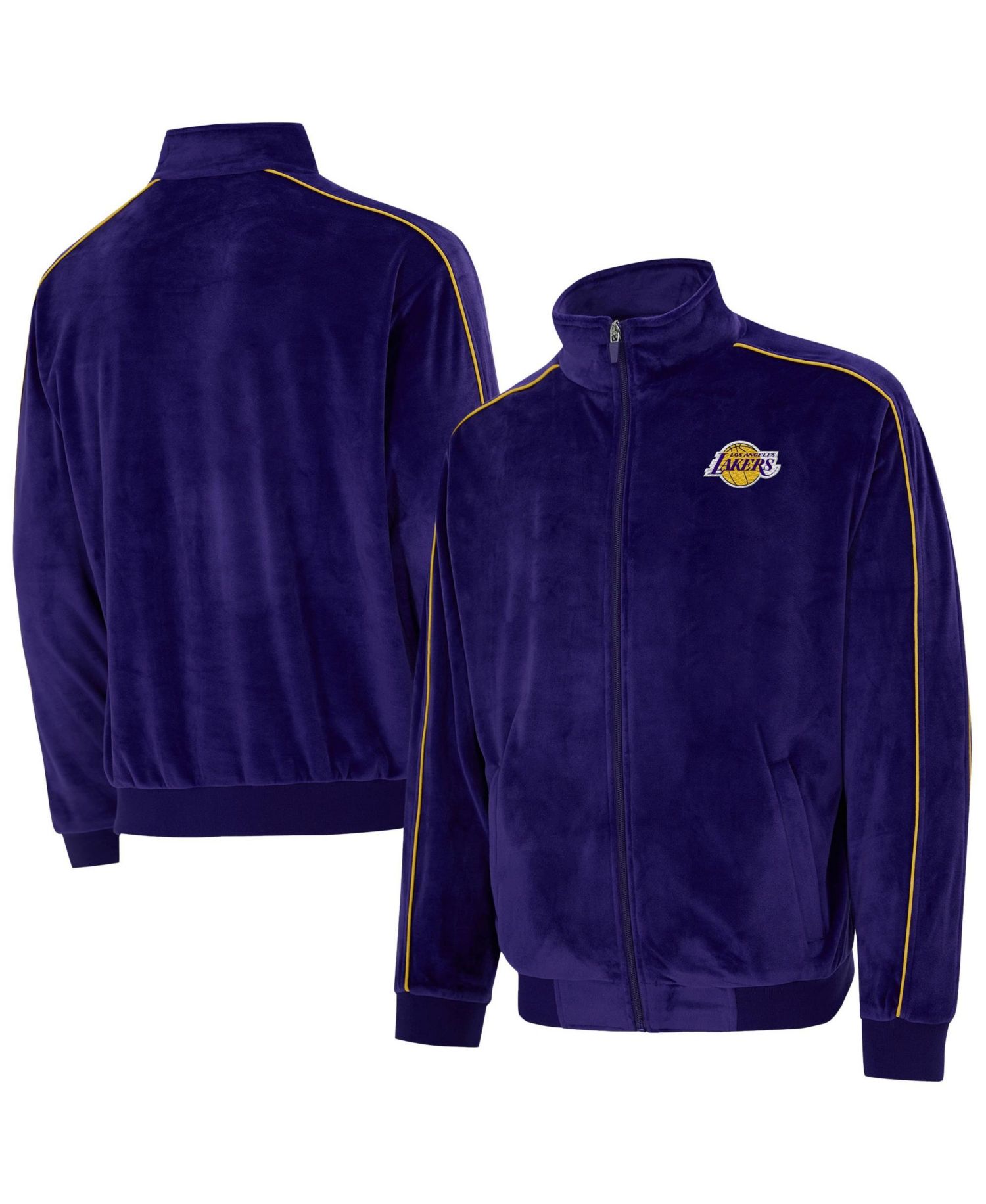 Men's and Women's Purple Los Angeles Lakers Archives Velour Full-Zip Jacket