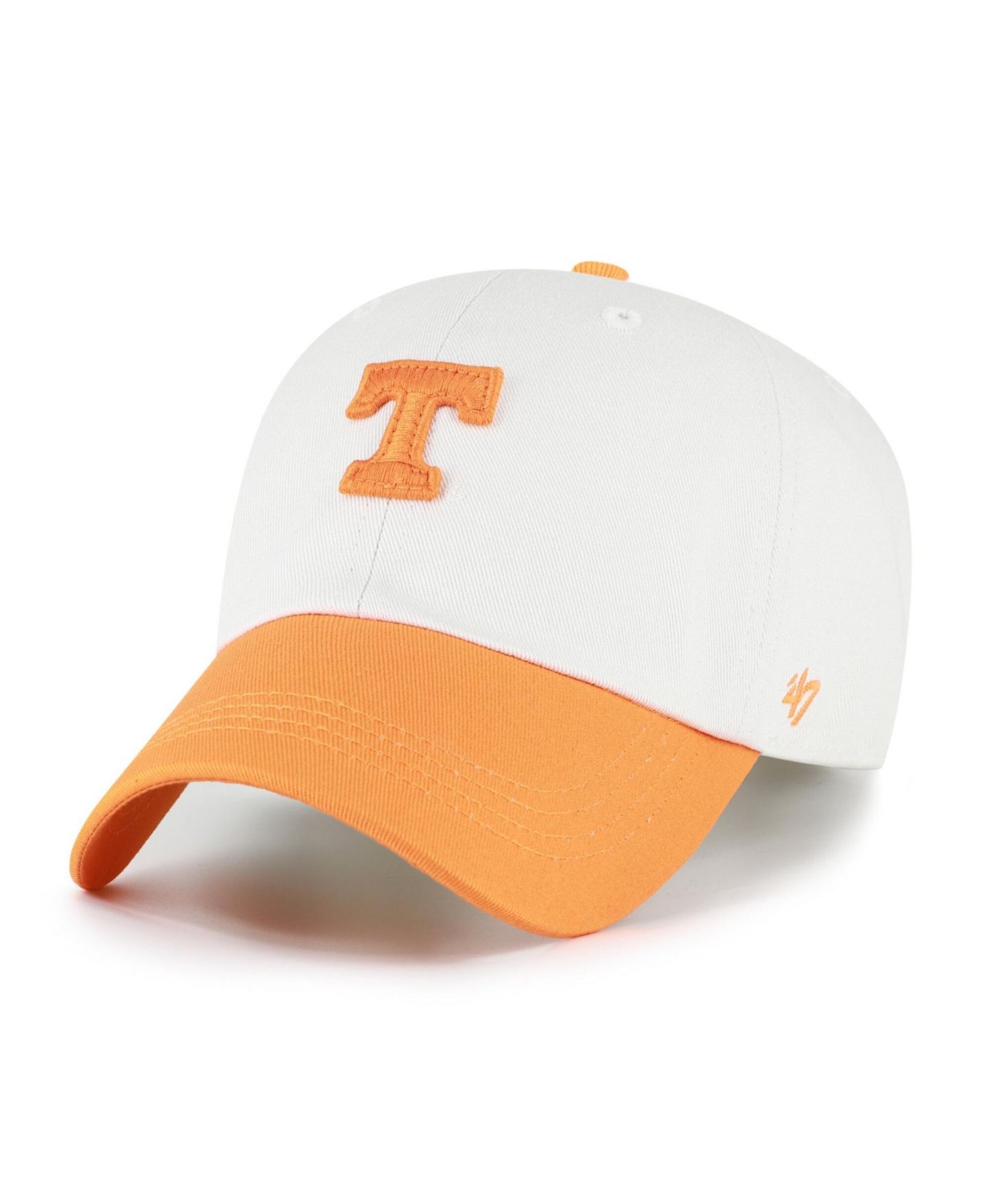 Мужская кепка '47 Brand White/Tennessee Orange Tennessee Volunteers Contemporary Basics Two Tone Clean Up Adjustable Hat — фото 2
