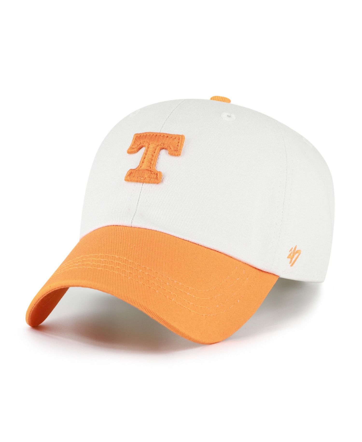 Men's '47 White/Tennessee Orange Tennessee Volunteers Contemporary Basics Two Tone Clean Up Adjustable Hat