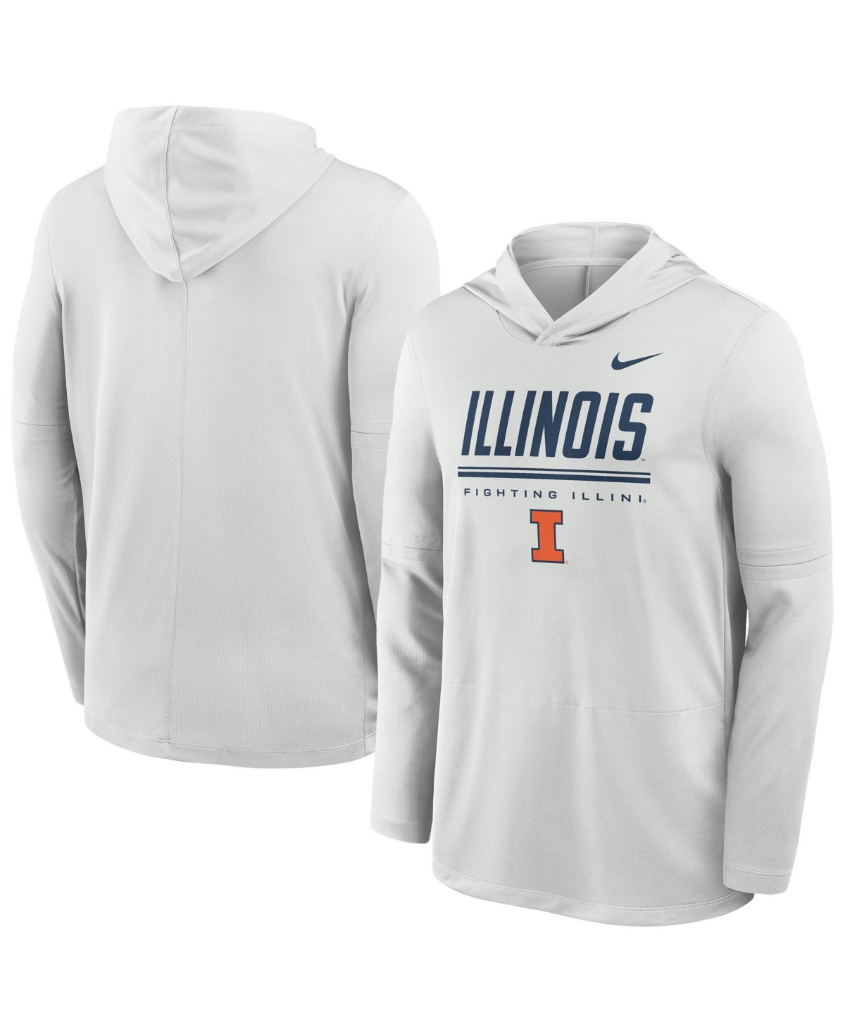 Nike Men's Gray Illinois Fighting Illini 2026 Sideline Dri-fit Lightweight Hooded Top