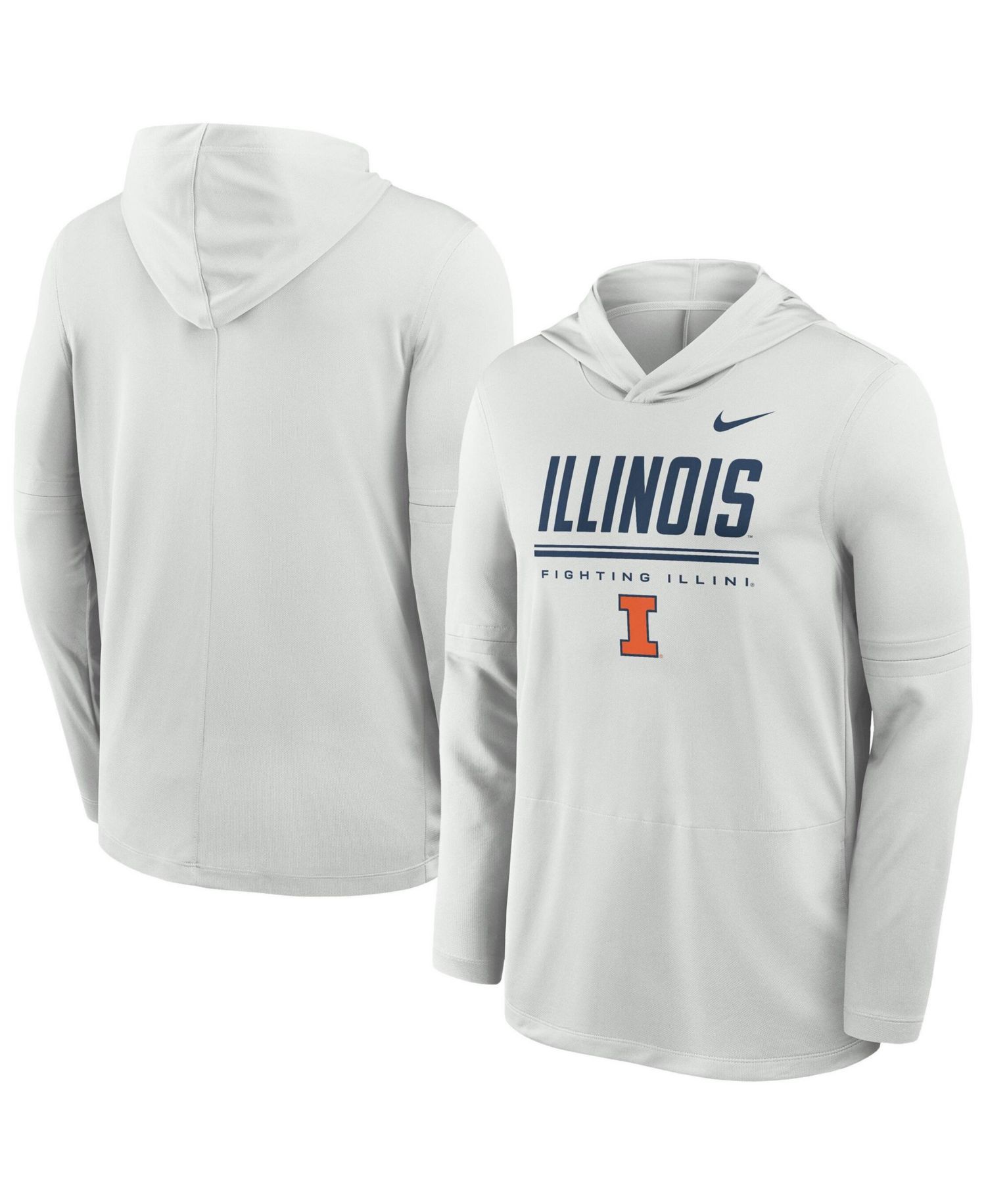 Men's Gray Illinois Fighting Illini 2026 Sideline Dri-FIT Lightweight Hooded Top