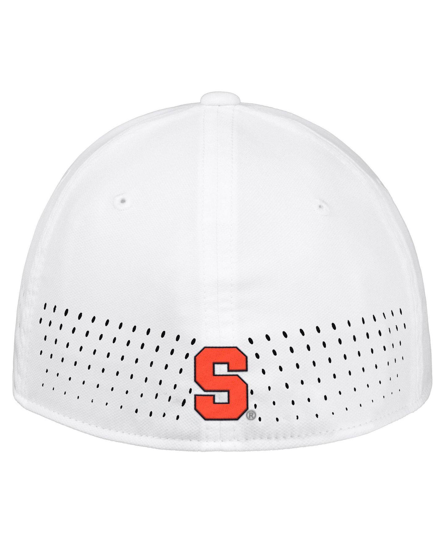 Мужской головной убор Nike White Syracuse Orange 2026 On-Field AeroBill SwooshFlex Dri-FIT Hat — фото 2