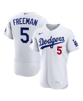 Men's Freddie Freeman White Los Angeles Dodgers Home Authentic Sponsor Patch Jersey