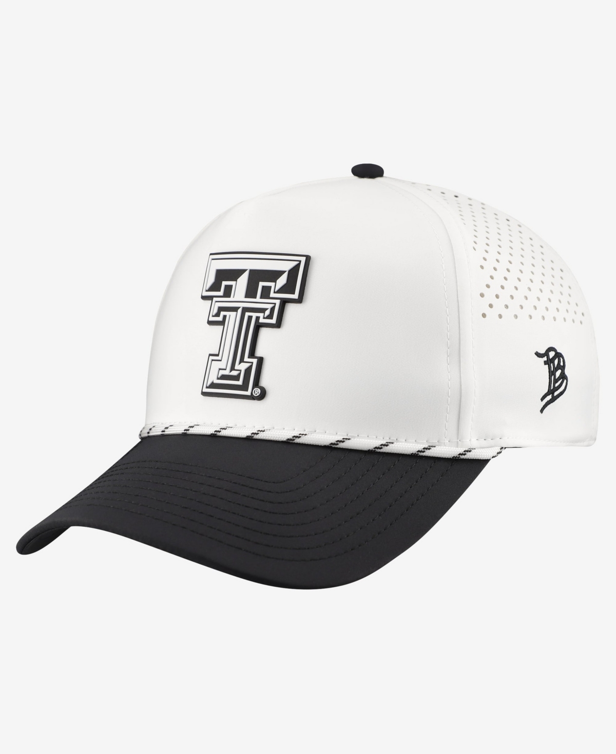 Branded Bills Men's White/Black Texas Tech Red Raiders Classic Adjustable Rope Hat