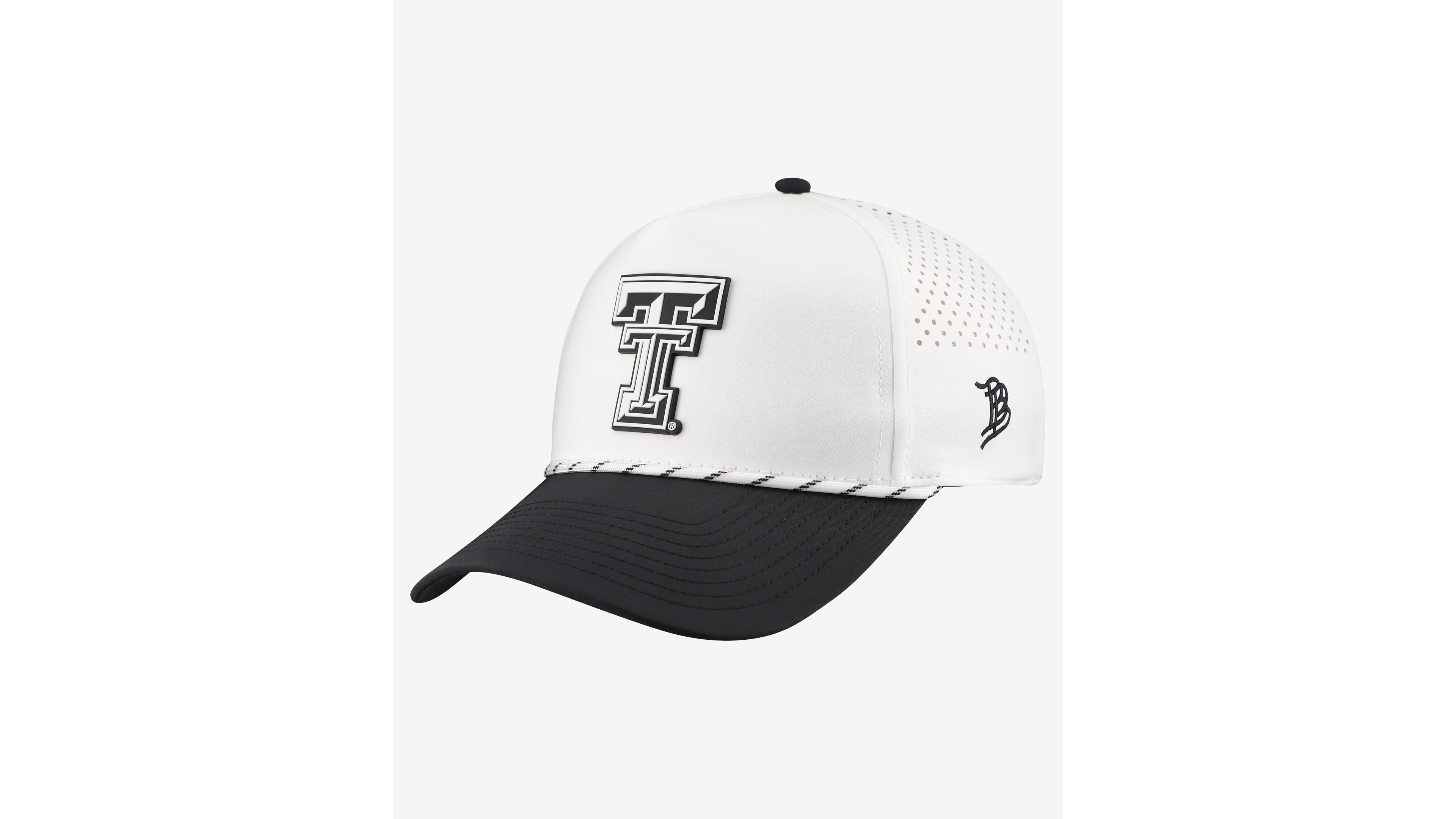 Branded Bills Men's White/Black Texas Tech Red Raiders Classic Adjustable Rope Hat
