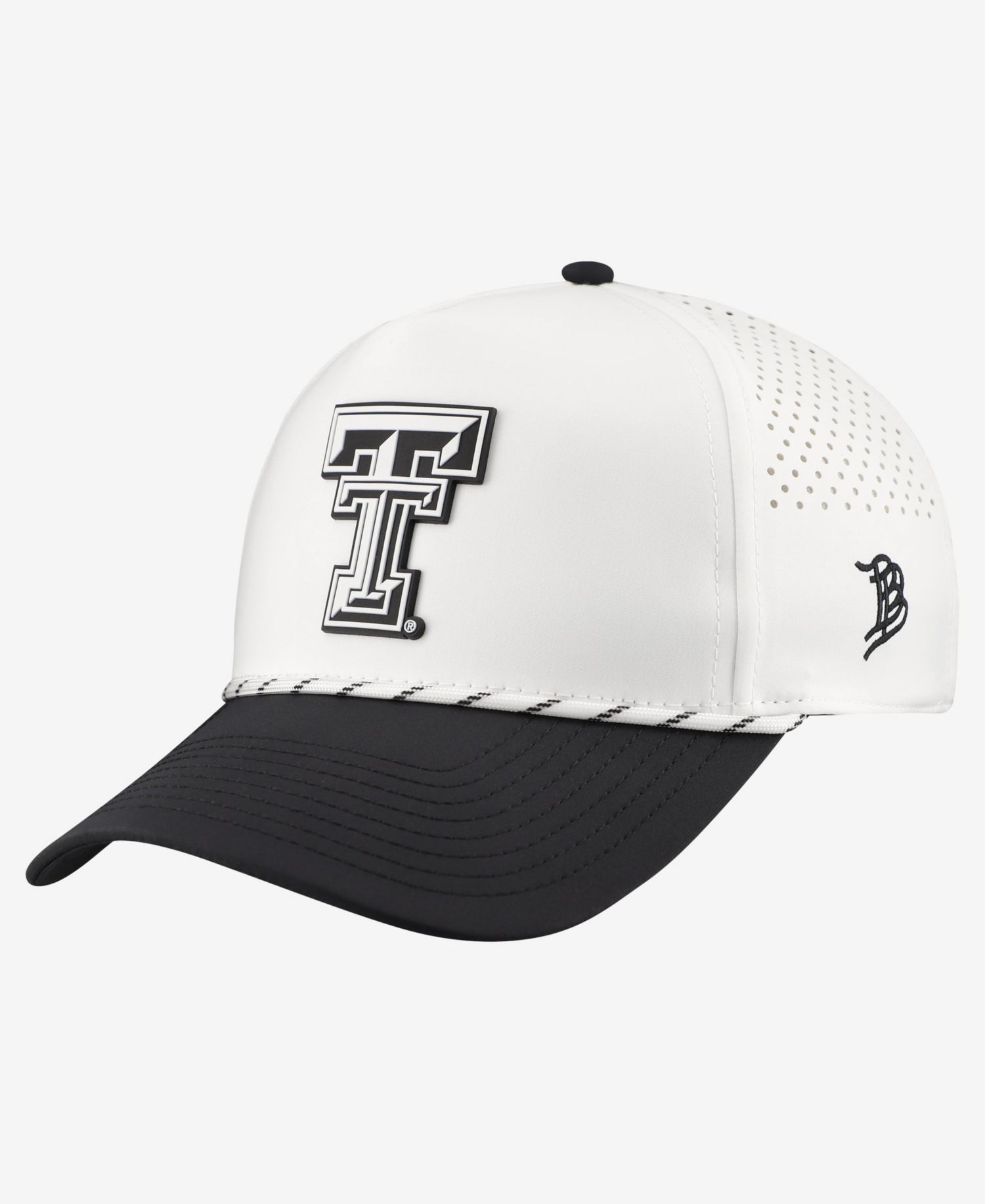 Men's White/Black Texas Tech Red Raiders Classic Adjustable Rope Hat