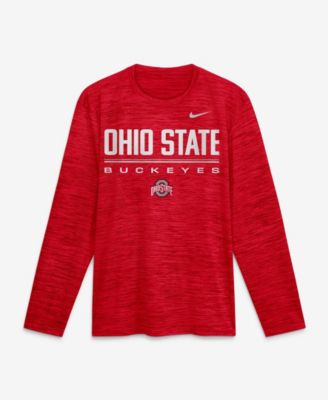 Men's Scarlet Ohio State Buckeyes Sideline Velocity Dri-FIT Long Sleeve T-Shirt