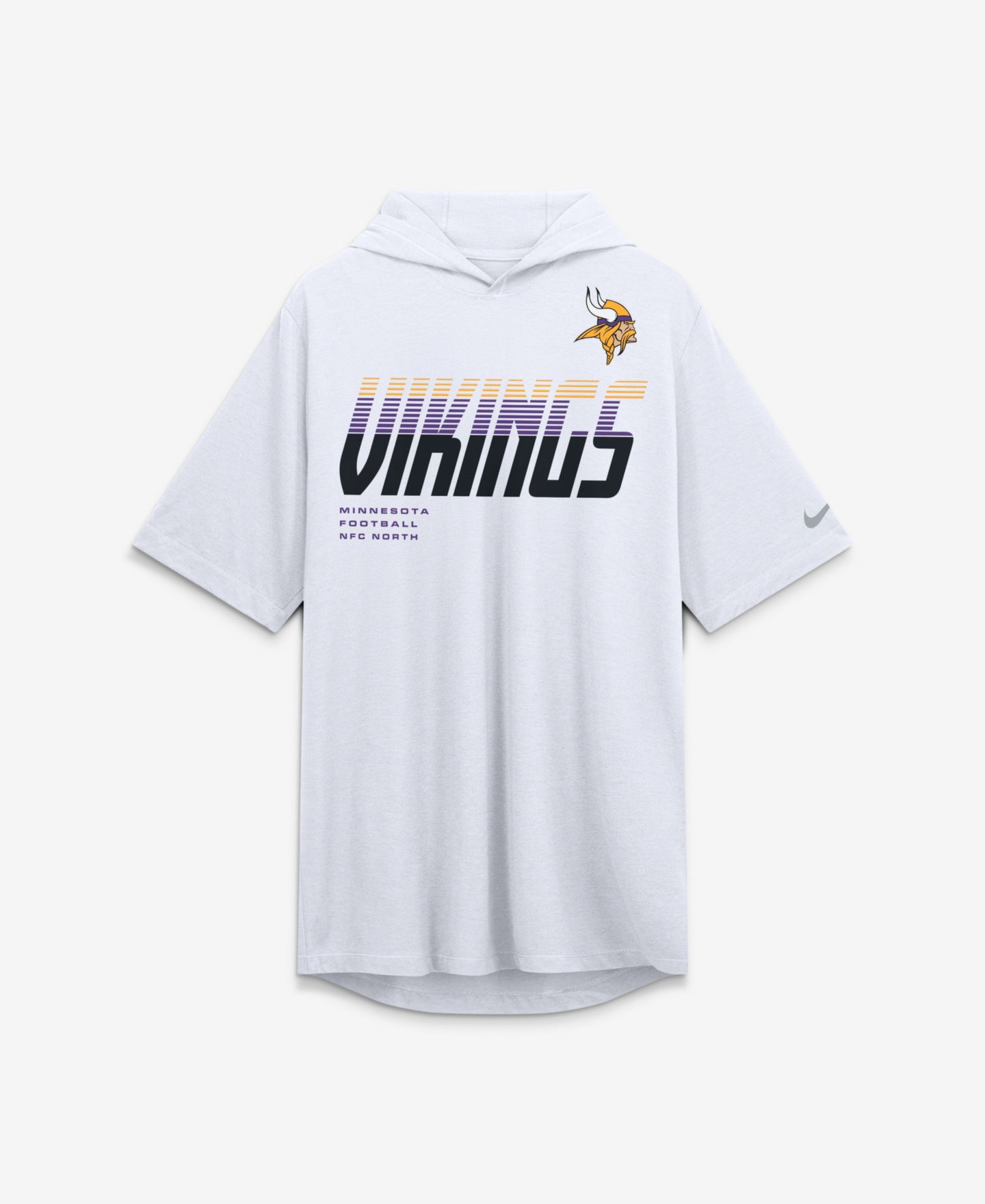 Мужская футболка Nike White Minnesota Vikings Tri-Blend Hooded — фото 2