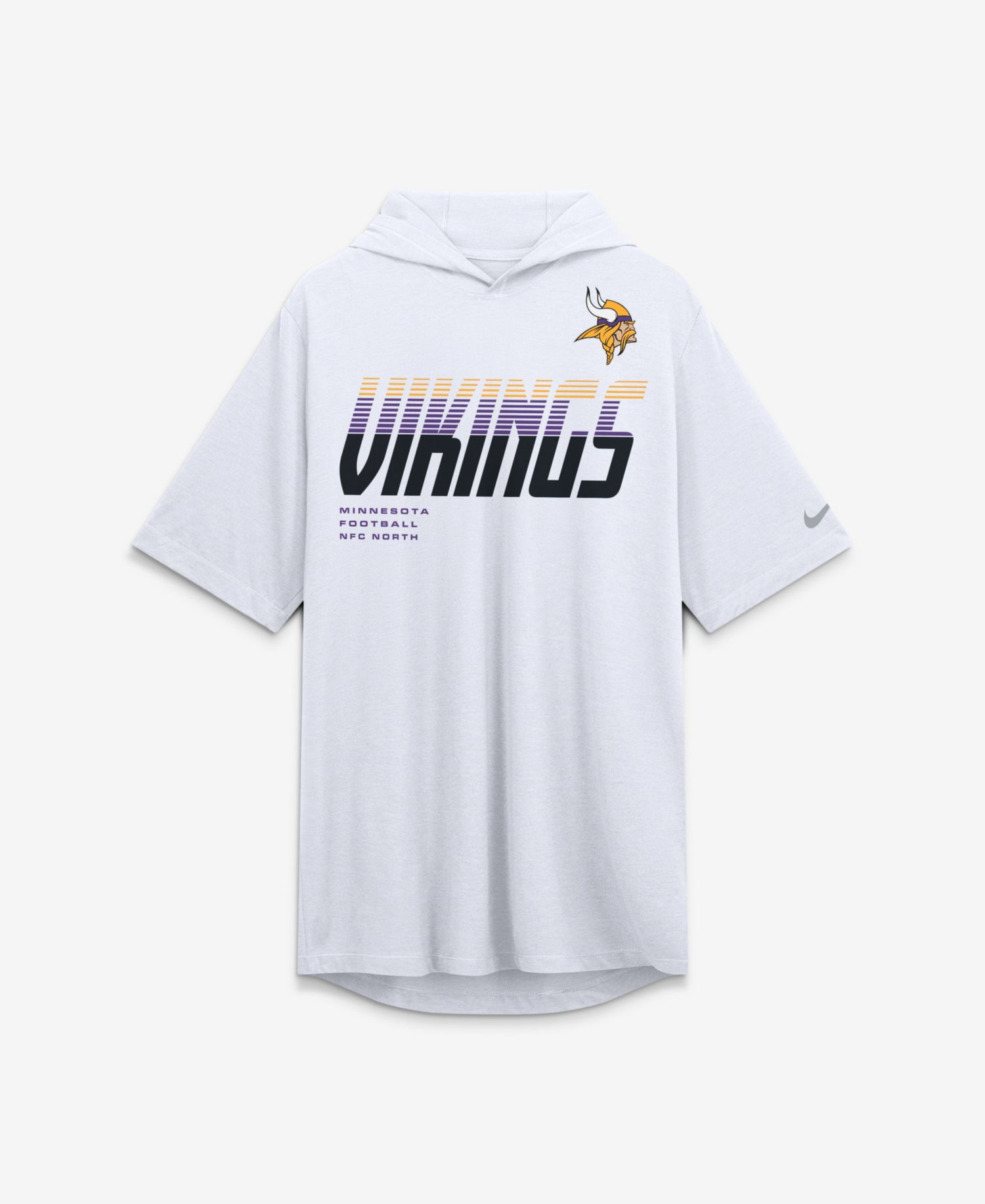 Men's White Minnesota Vikings Tri-Blend Hooded T-Shirt