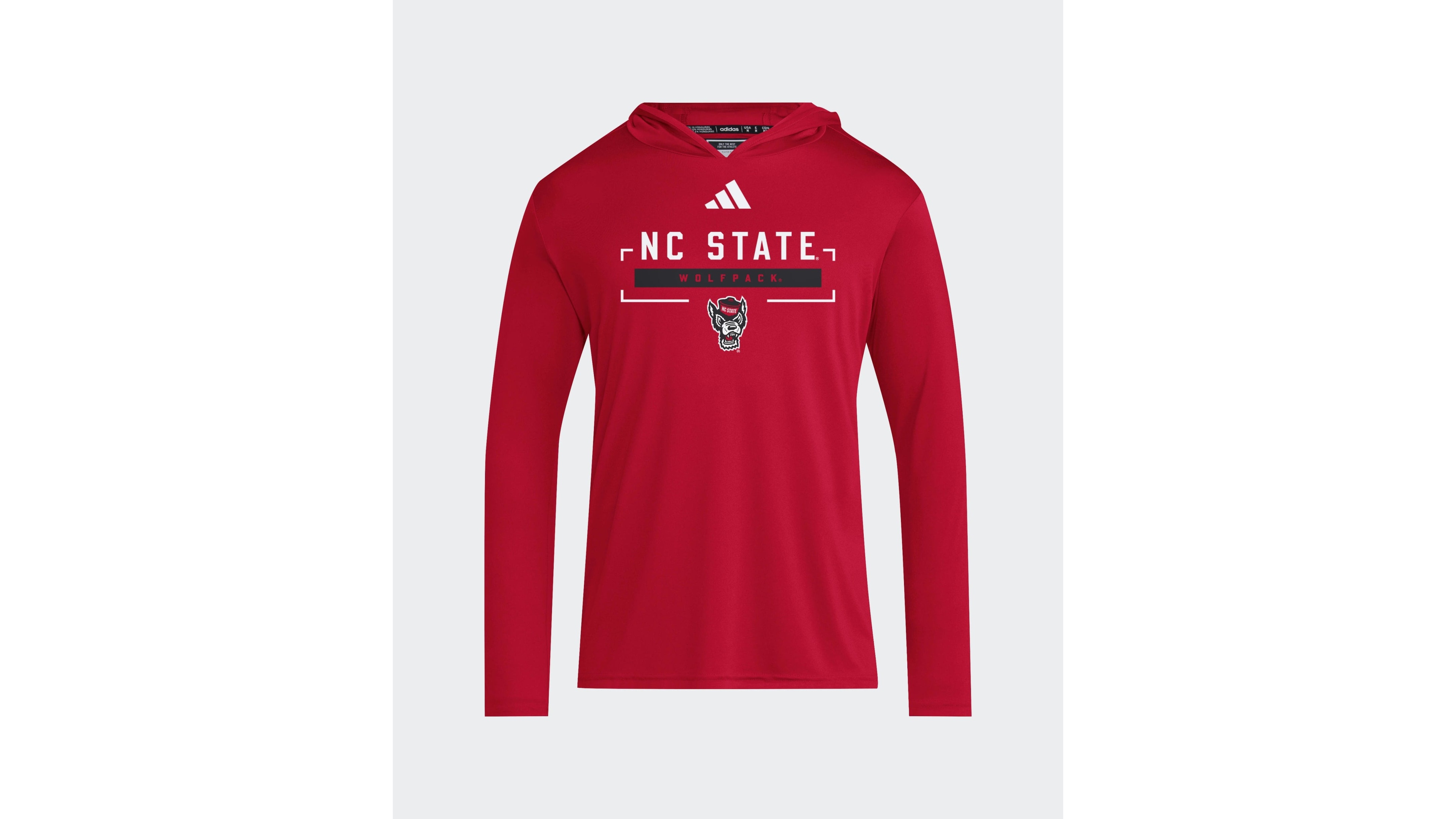 adidas Men's Red Nc State Wolfpack D4T Long Sleeve Hooded T-Shirt