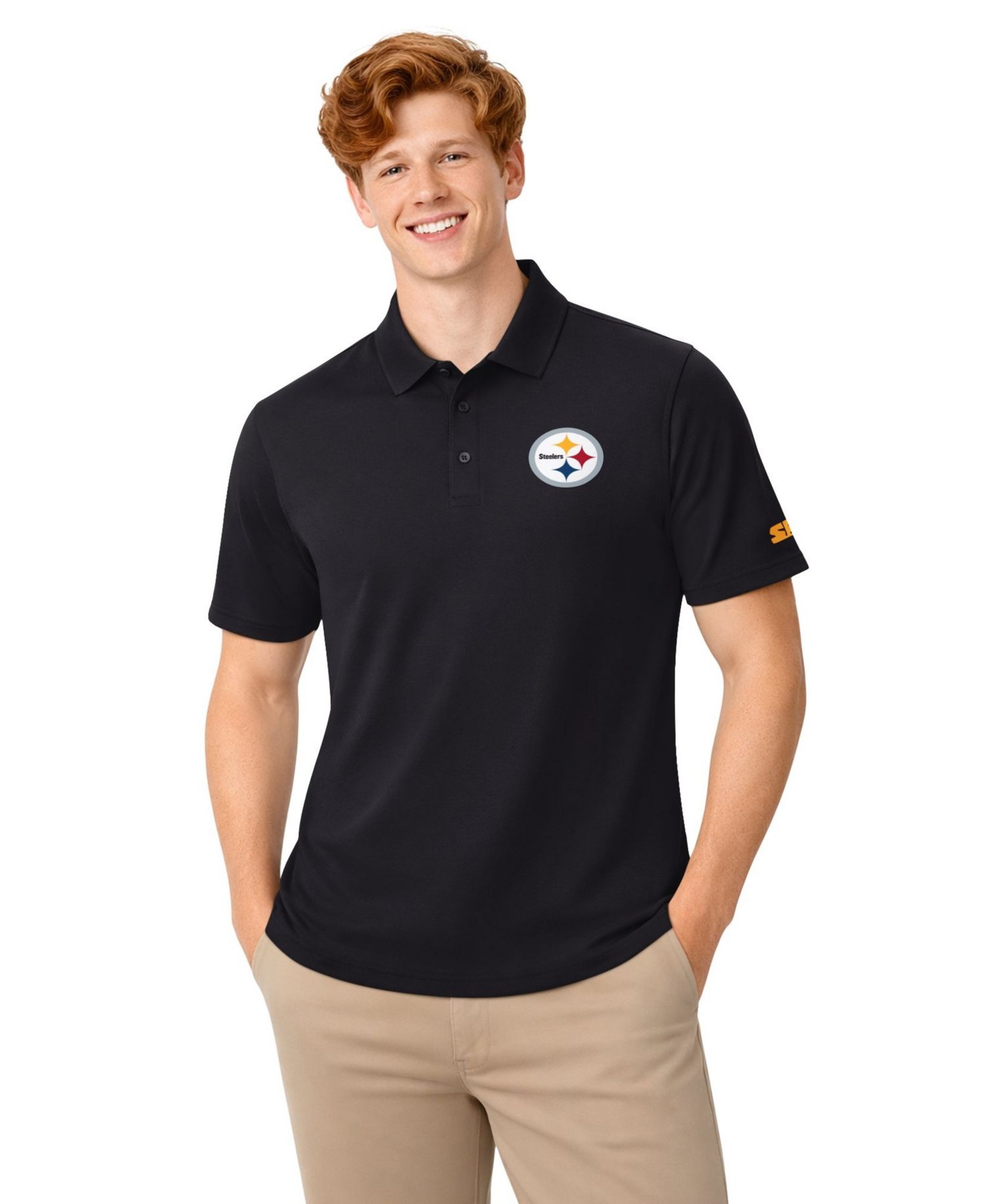 Men's Black/Gold Pittsburgh Steelers Two-Pack Logo Polo Set