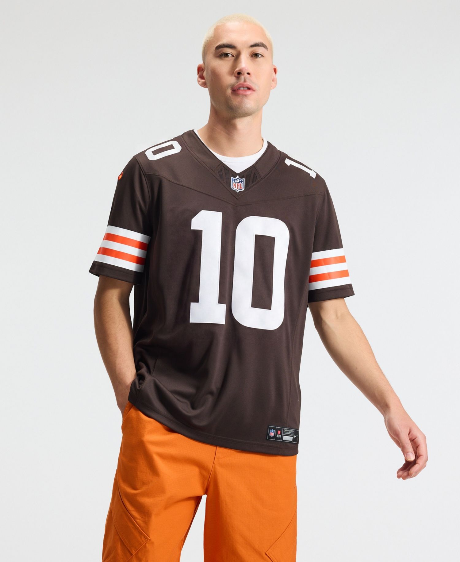 Men's Quinshon Judkins Brown Cleveland Browns Team Vapor F.U.S.E. Stitched Limited Jersey