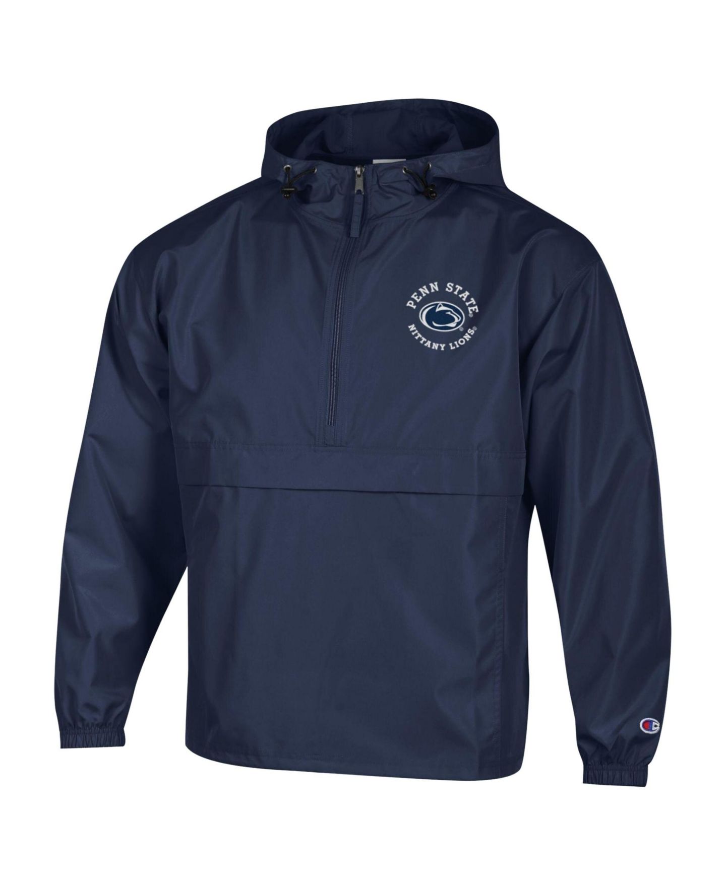 Мужская куртка Champion Navy Penn State Nittany Lions Packable Hooded Windbreaker Half-Zip — фото 2