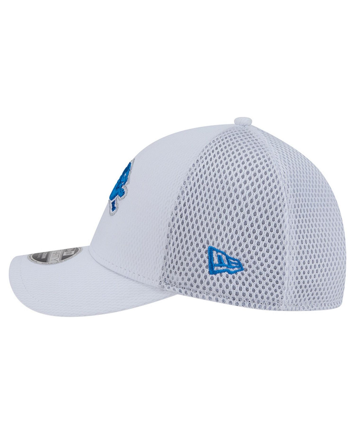 Men's White/Blue Detroit Lions Dash 39THIRTY M-Crown Flex Hat