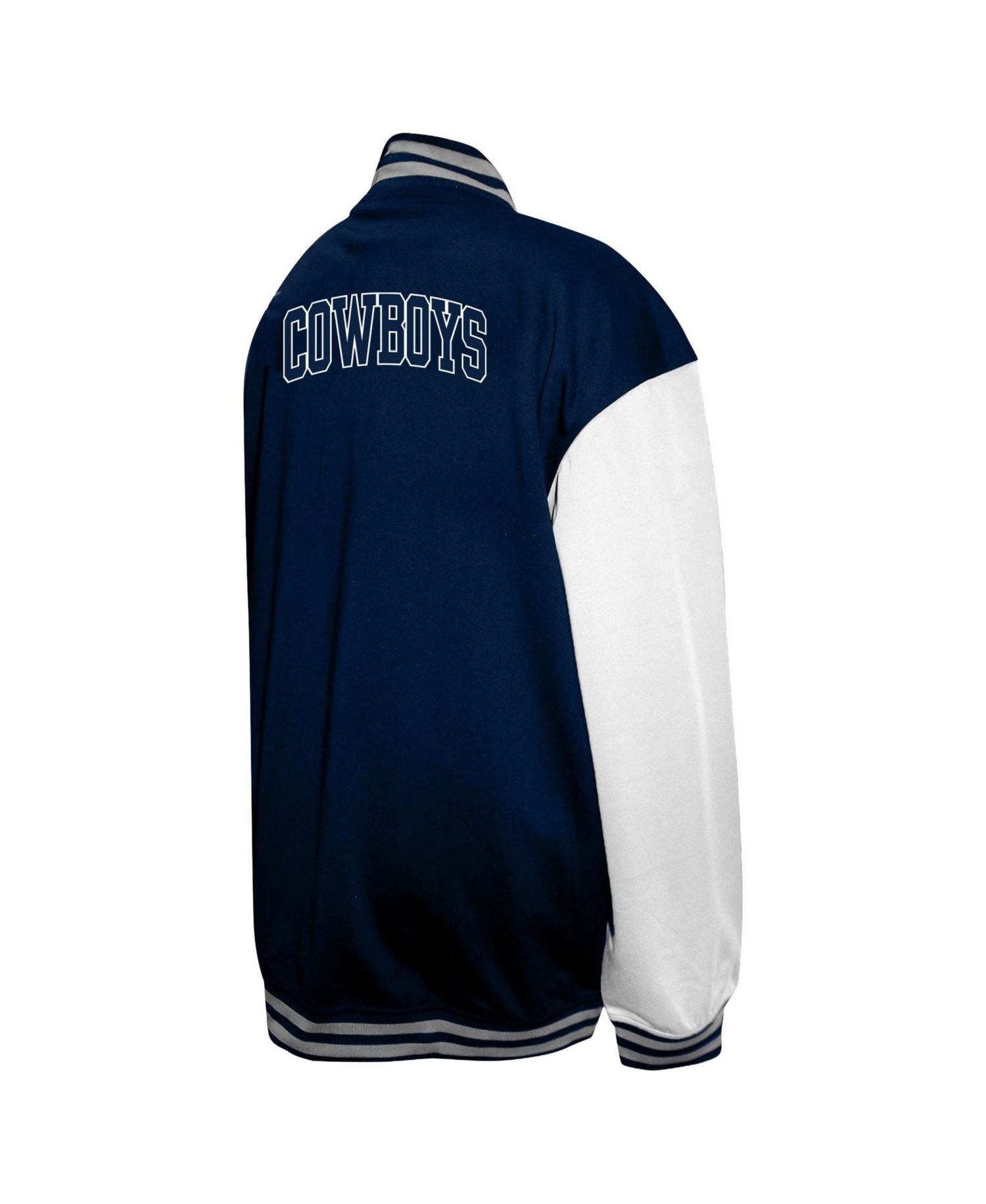 Men's Navy Dallas Cowboys Big & Tall Full-Snap Varsity Jacket