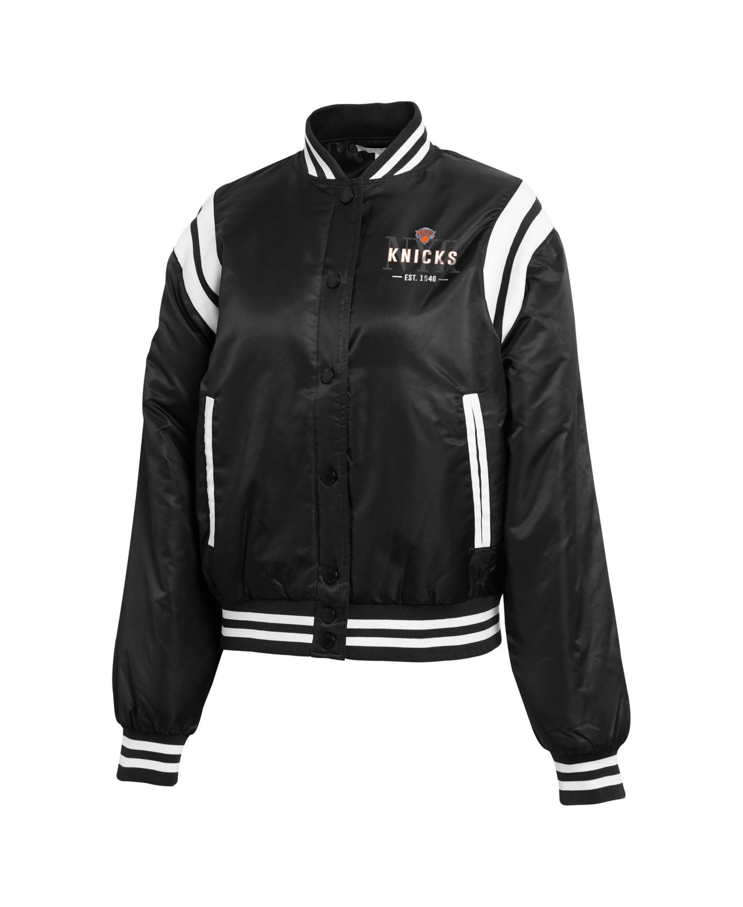 Women's Black New York Knicks Full-Zip Bomber Jacket