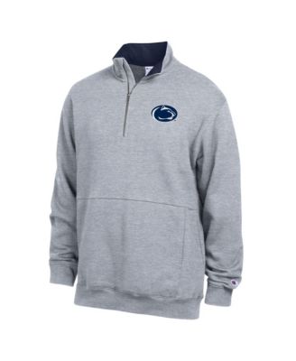 Men's  Heather Gray Penn State Nittany Lions Fleece Quarter-Zip Pullover