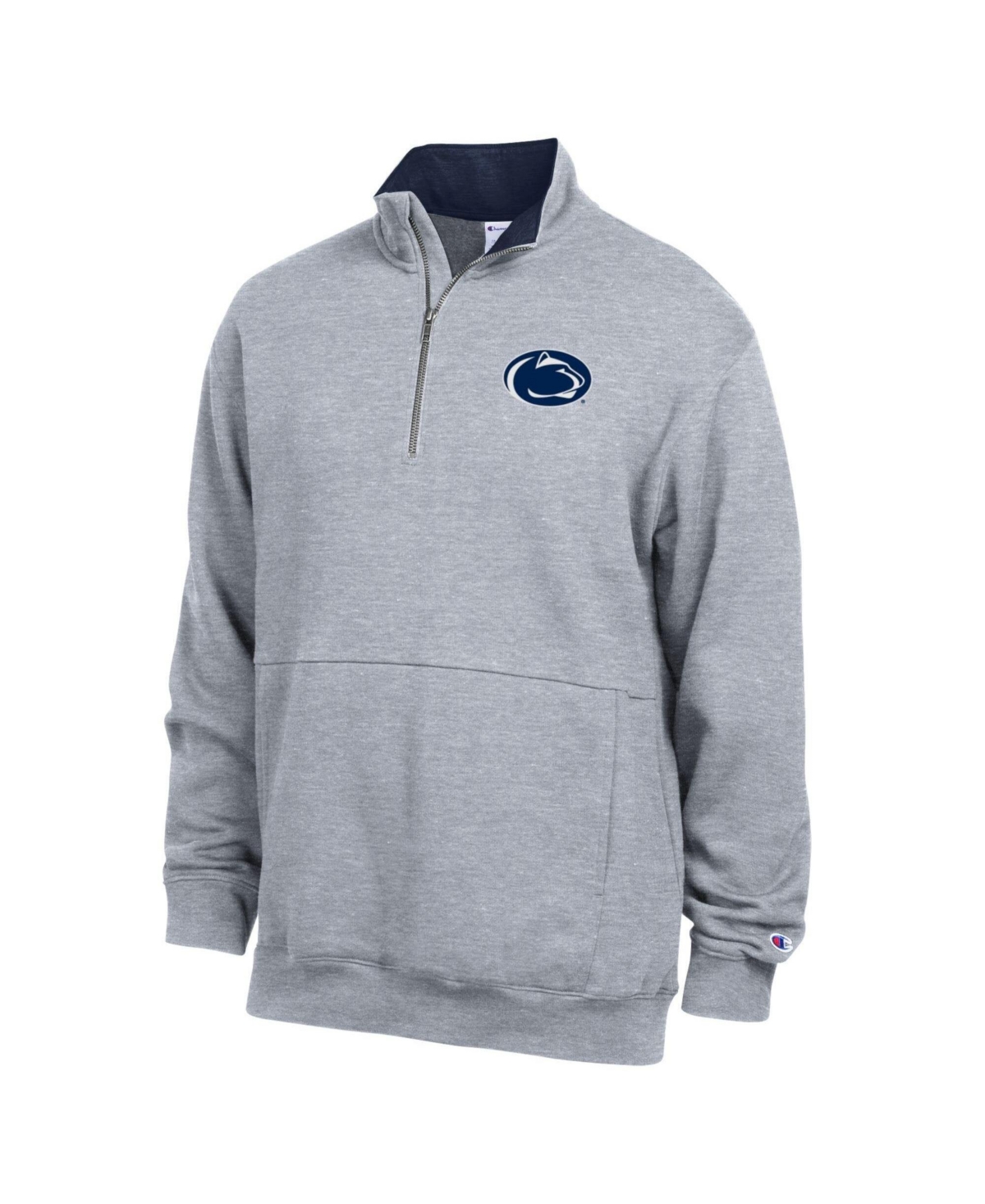 Champion Men's Heather Gray Penn State Nittany Lions Fleece Quarter-Zip Pullover