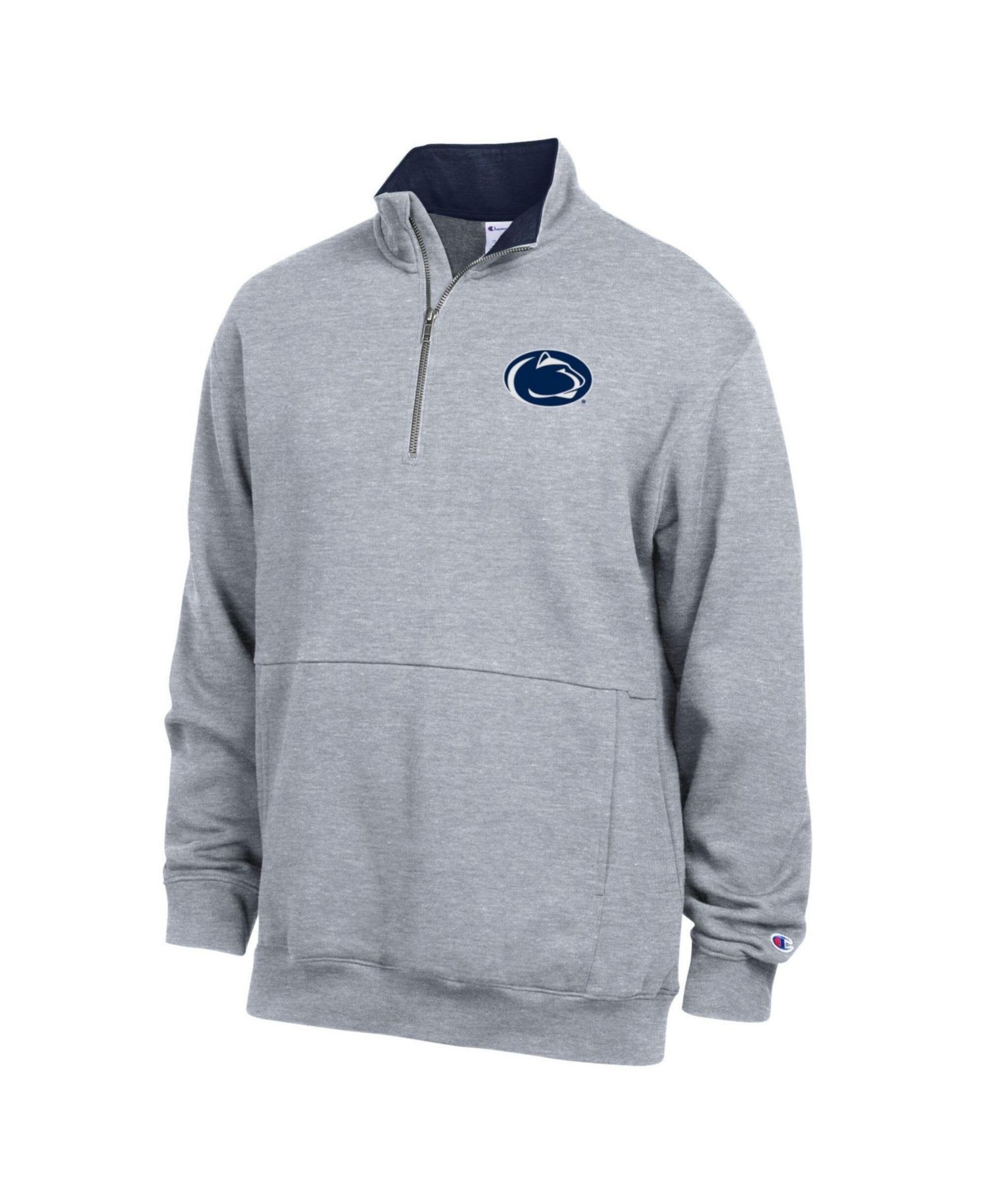 Men's Heather Gray Penn State Nittany Lions Fleece Quarter-Zip Pullover