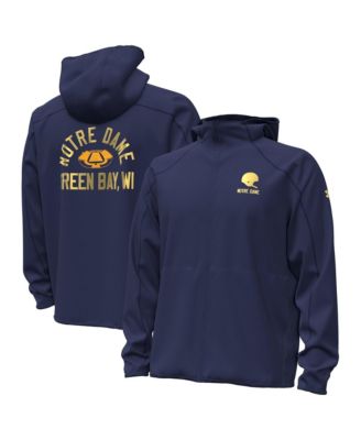 Men's Navy Notre Dame Fighting Irish 2026 Shamrock Series Unstoppable Full-Zip Hooded Jacket