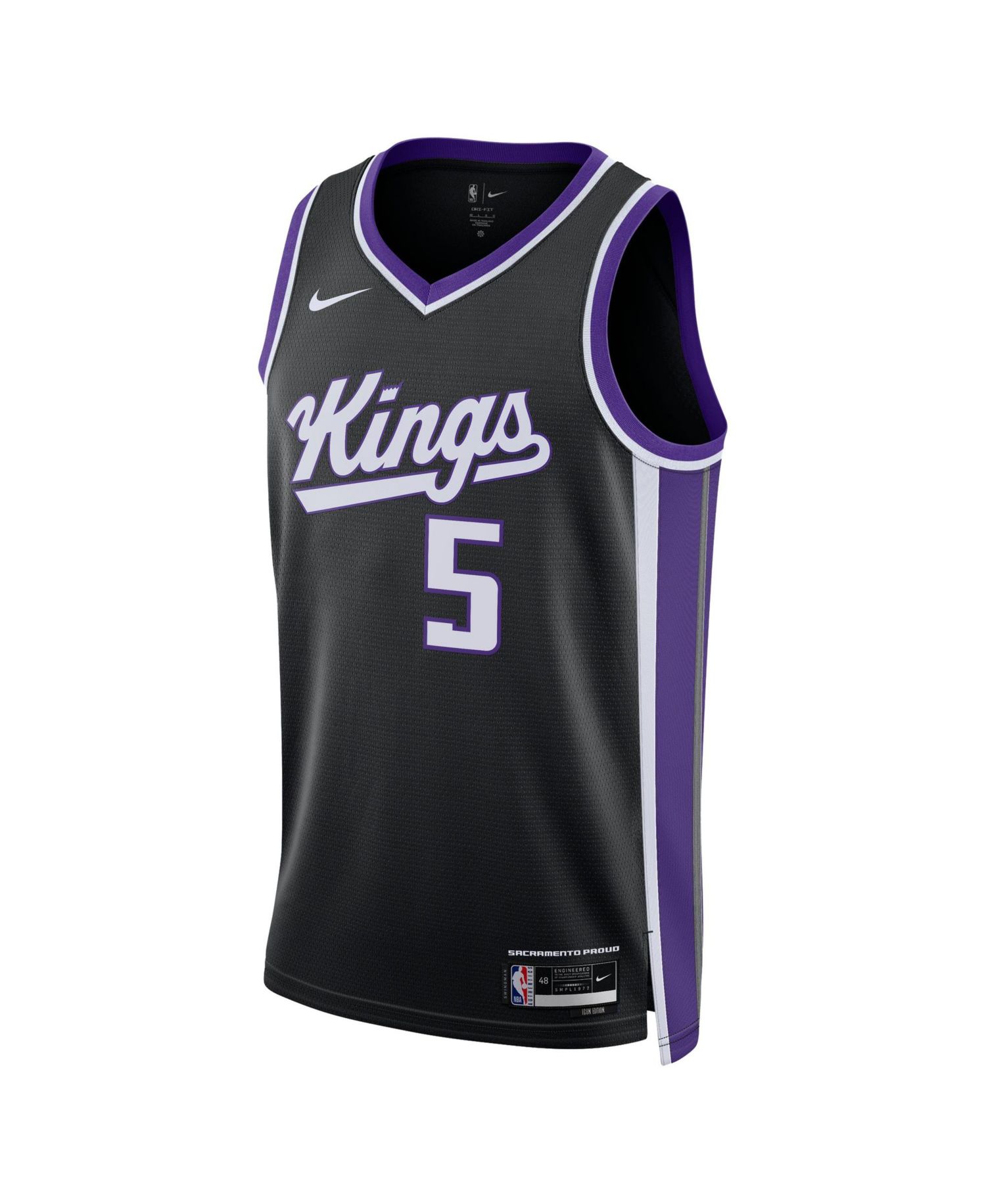 Men's and Women's Darius Acuff Jr. Black Sacramento Kings Swingman Jersey - Icon Edition