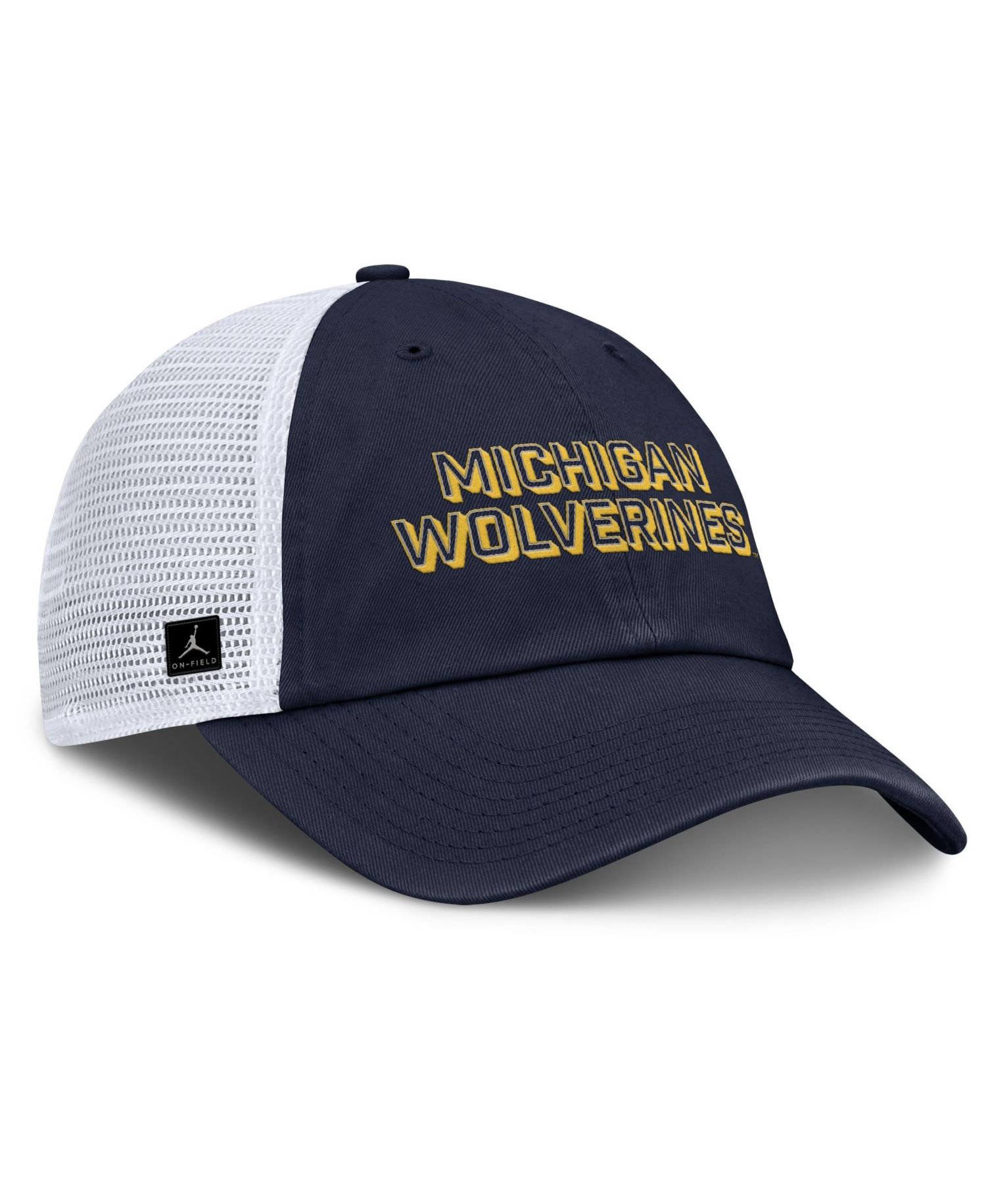 Men's Navy Michigan Wolverines 2025 Gameday On-Field Club Adjustable Trucker Hat