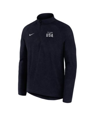 Men's Navy Team USA Stride Raglan Dri-FIT Half-Zip Pullover