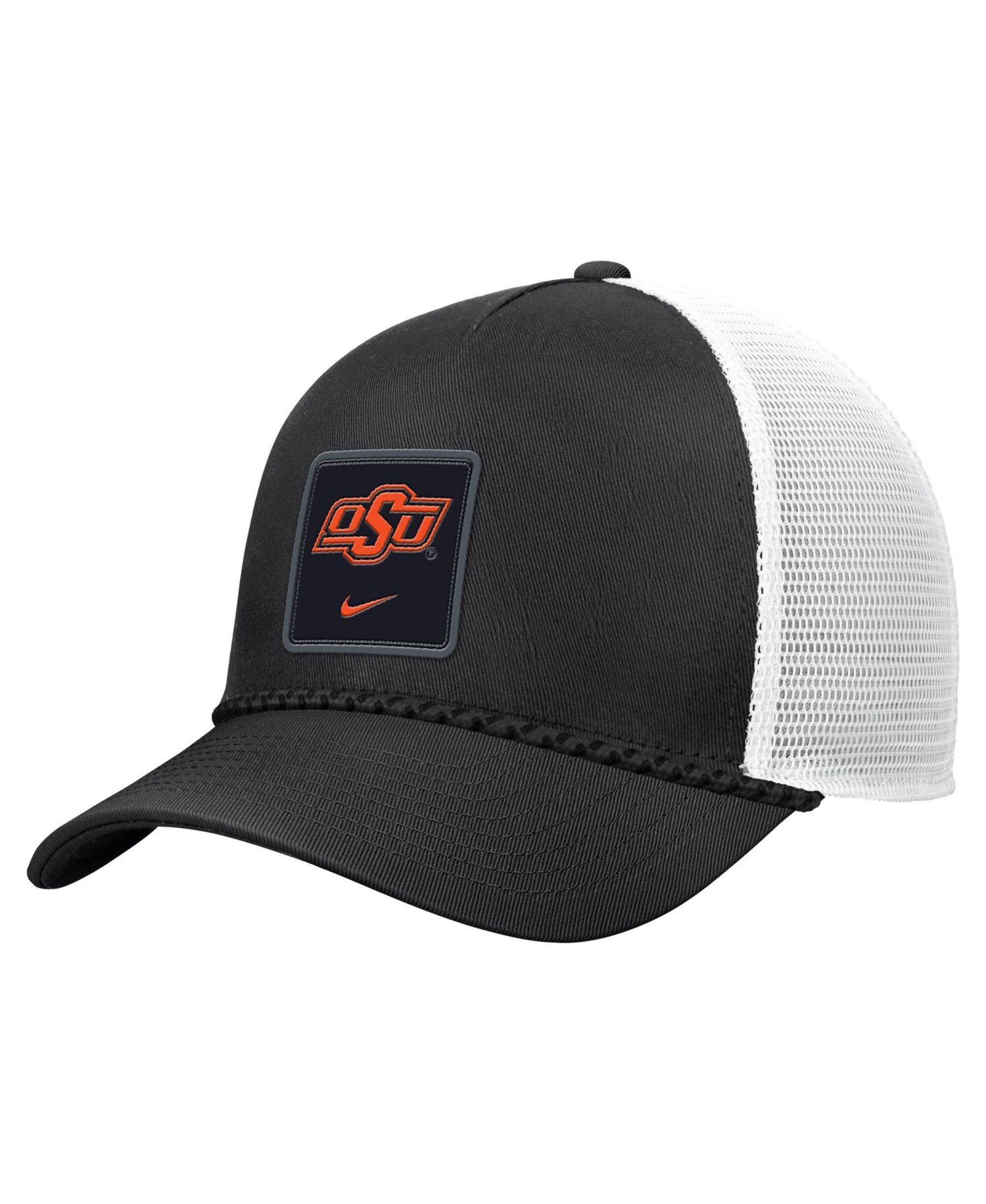 Men's Black Oklahoma State Cowboys 2026 On-Field Rope Adjustable Trucker Hat
