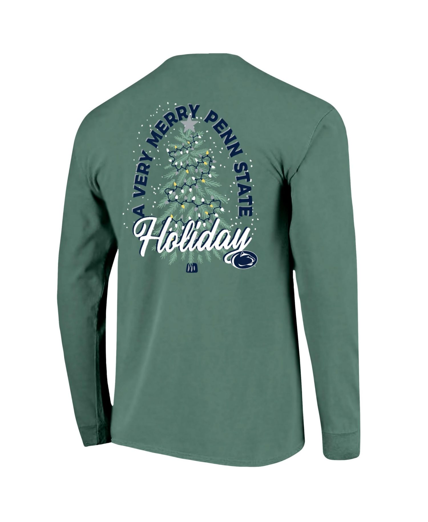 Men's Green Penn State Nittany Lions Comfort Colors Merry Christmas Tree Long Sleeve T-Shirt