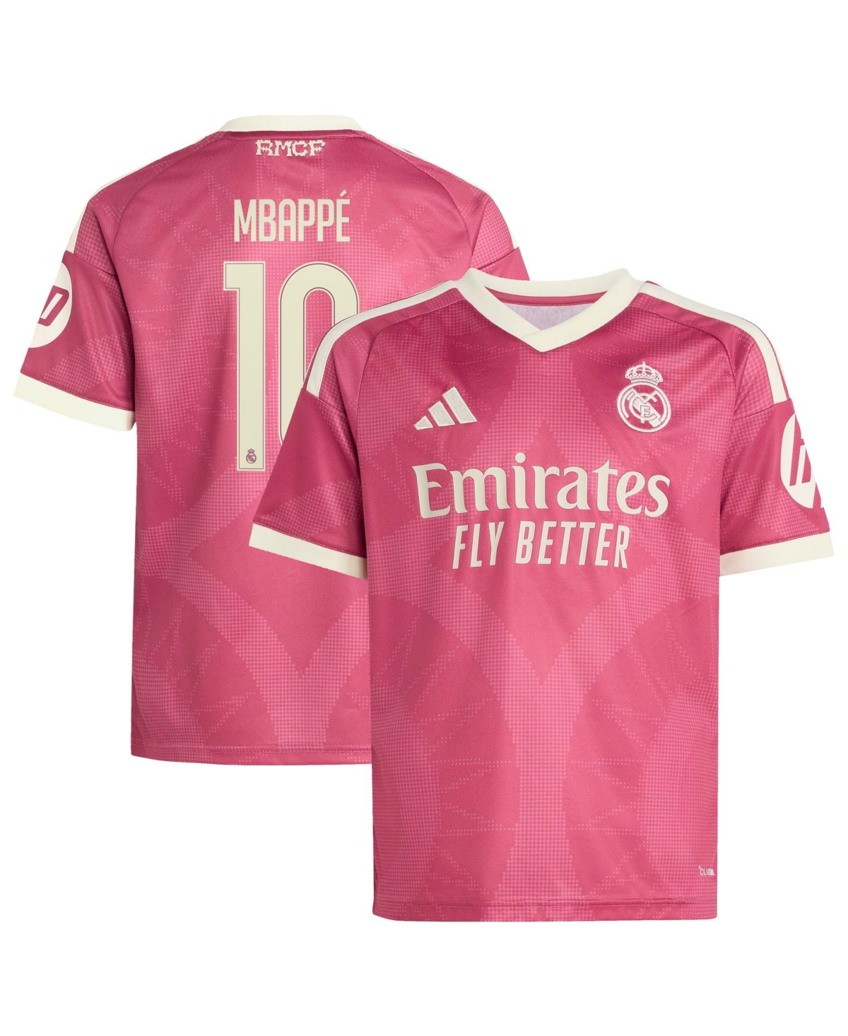 adidas Big Boys and Girls Kylian Mbappe Pink Real Madrid 2026/27 Third Replica Jersey