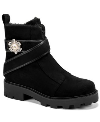 Women's Mireille Embellished Lug Sole Combat Booties