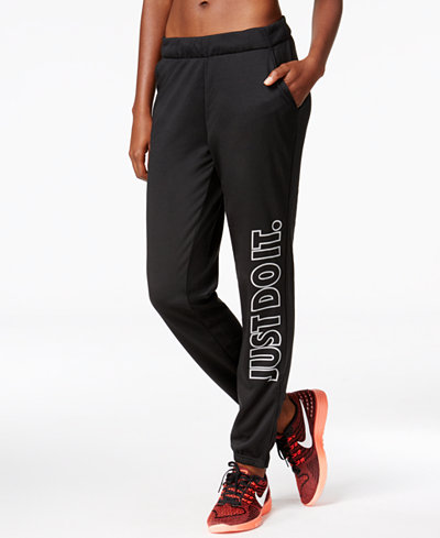 Nike Dri-FIT Just Do It Light Weight Fleece Pants - Pants - Women - Macy's
