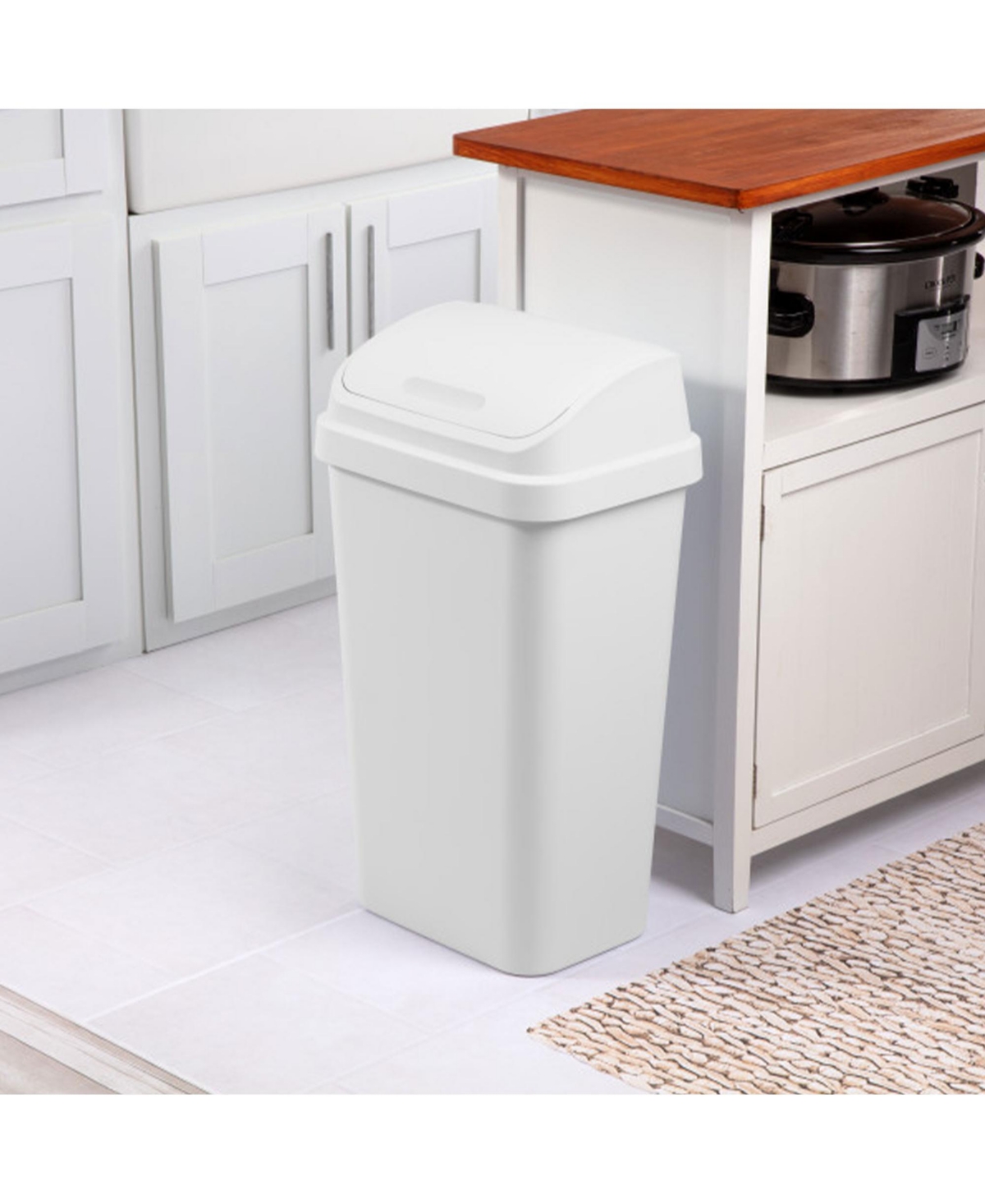 Sterilite 13 Gal Swing Top Lidded Wastebasket Kitchen Trash Can