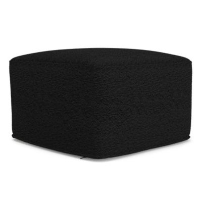 24 Inch Square Boucle Ottoman Pouf Footrest Accent Stool