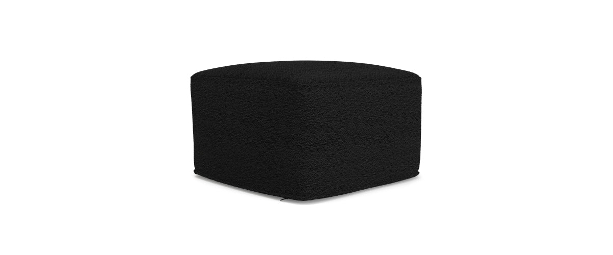Flynama 24 Inch Square Boucle Ottoman Pouf Footrest Accent Stool