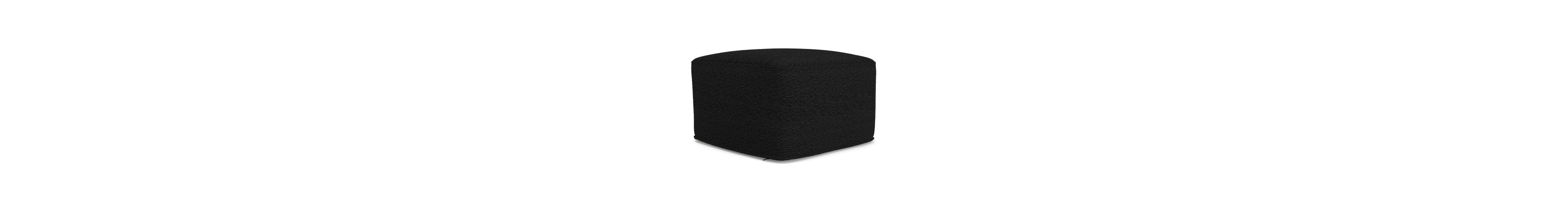 Flynama 24 Inch Square Boucle Ottoman Pouf Footrest Accent Stool