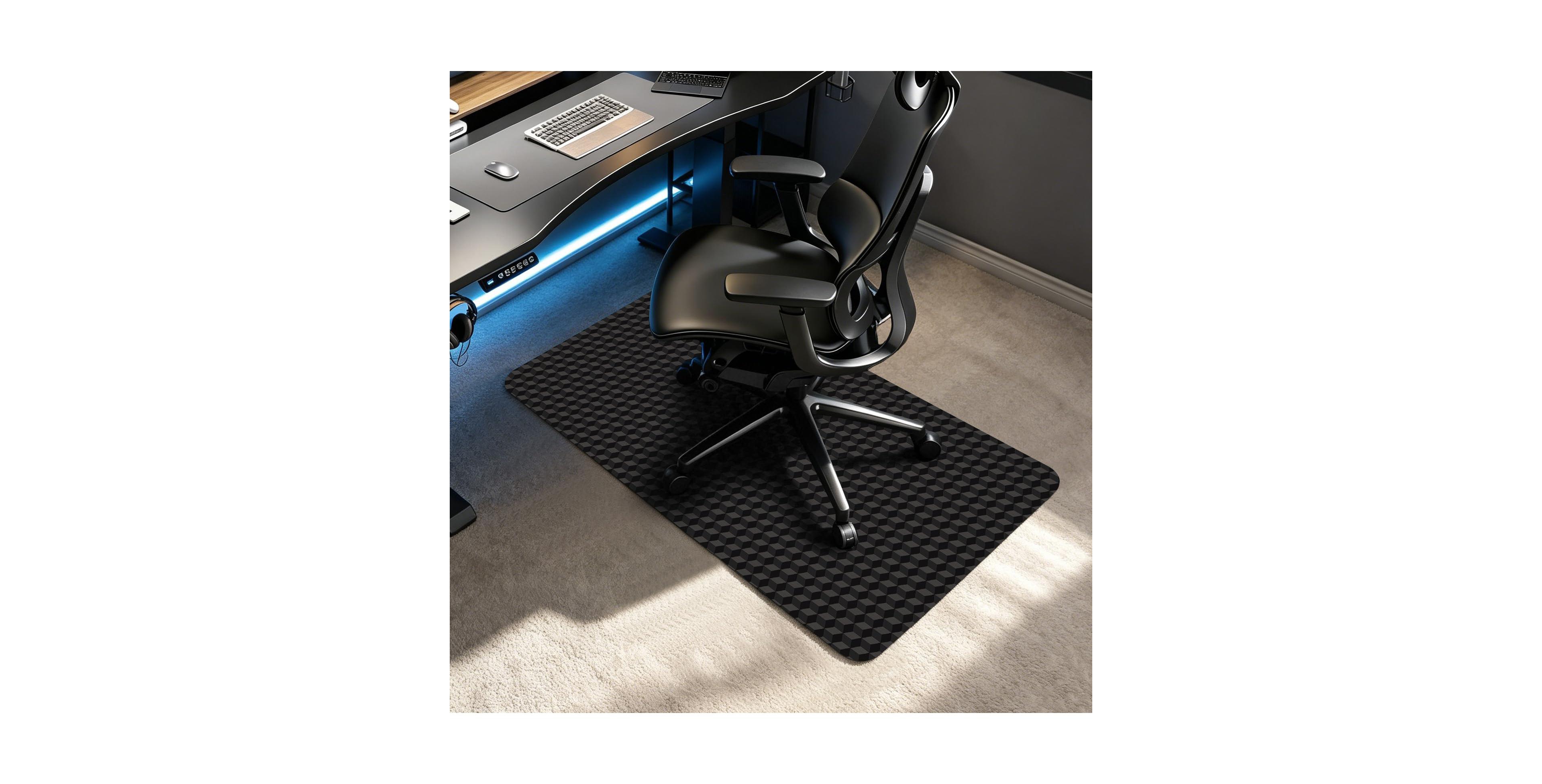 Danrong 3D Textured Carpet Chair Mat For Low Pile Carpets Non Slip Home Office