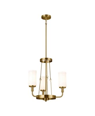 Vetivene 19 3/4" Brass Glass 3-Light Chandelier