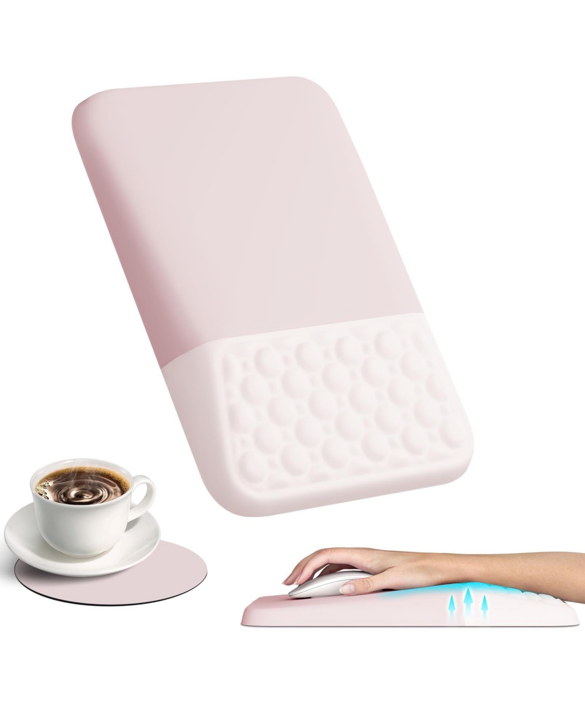 Lofree Ergonomic Memory Foam Non Slip Wrist Rest Mouse Pad for Computer Mice - Solid pink