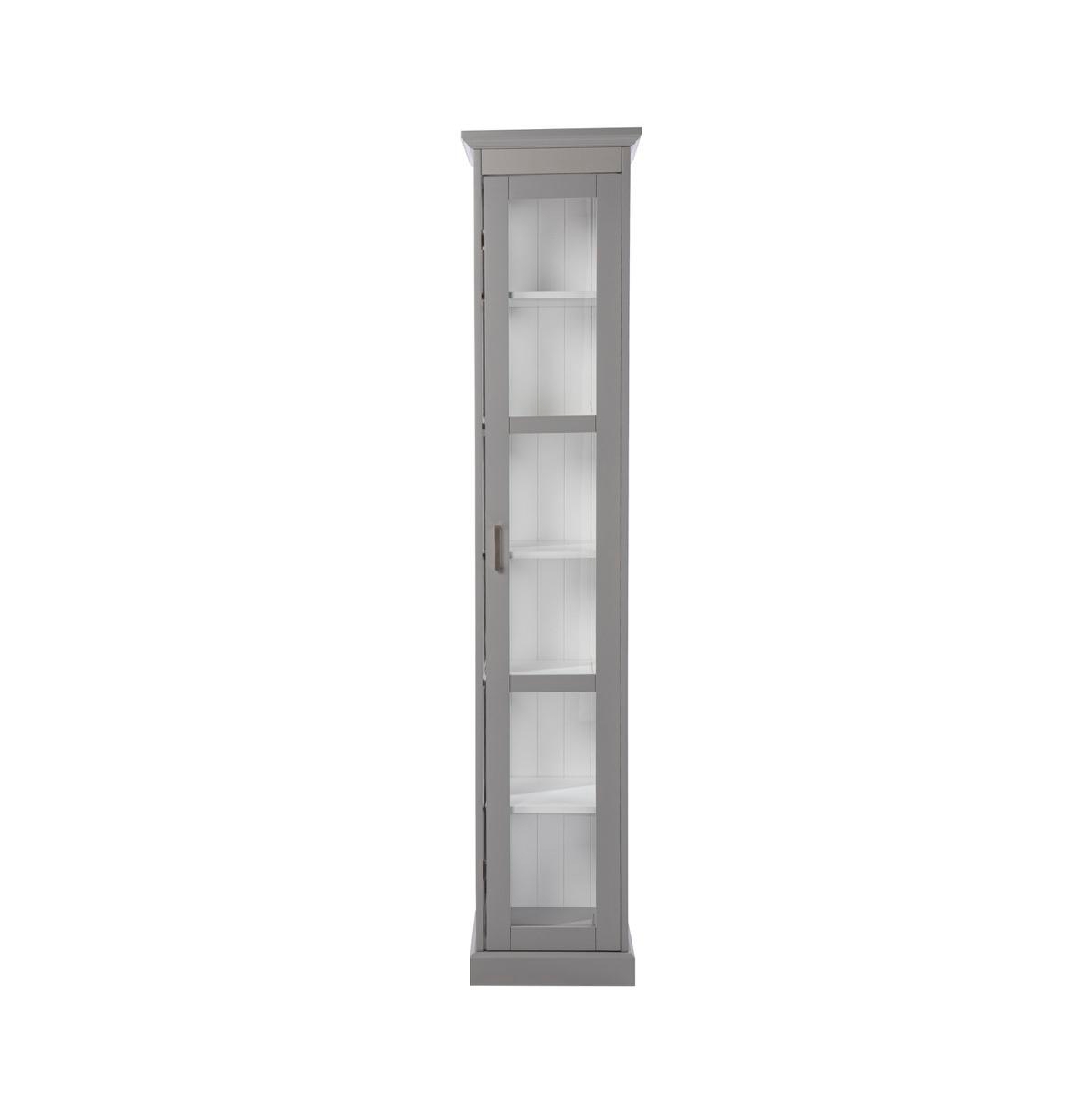 Augusta Home Balterley Curio Cabinet With Glass Door - Grey