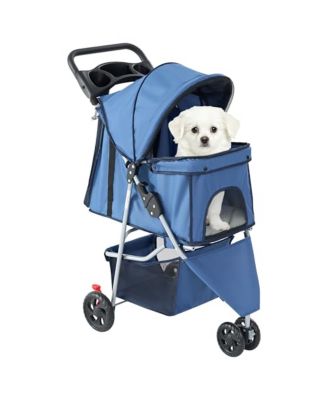 Pet Stroller for Dogs and Cats with Includes Storage Basket, Foldable, Lightweight and Durable