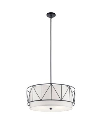 Birkleigh 24" Wide 4-Light Linen Drum Shade Pendant