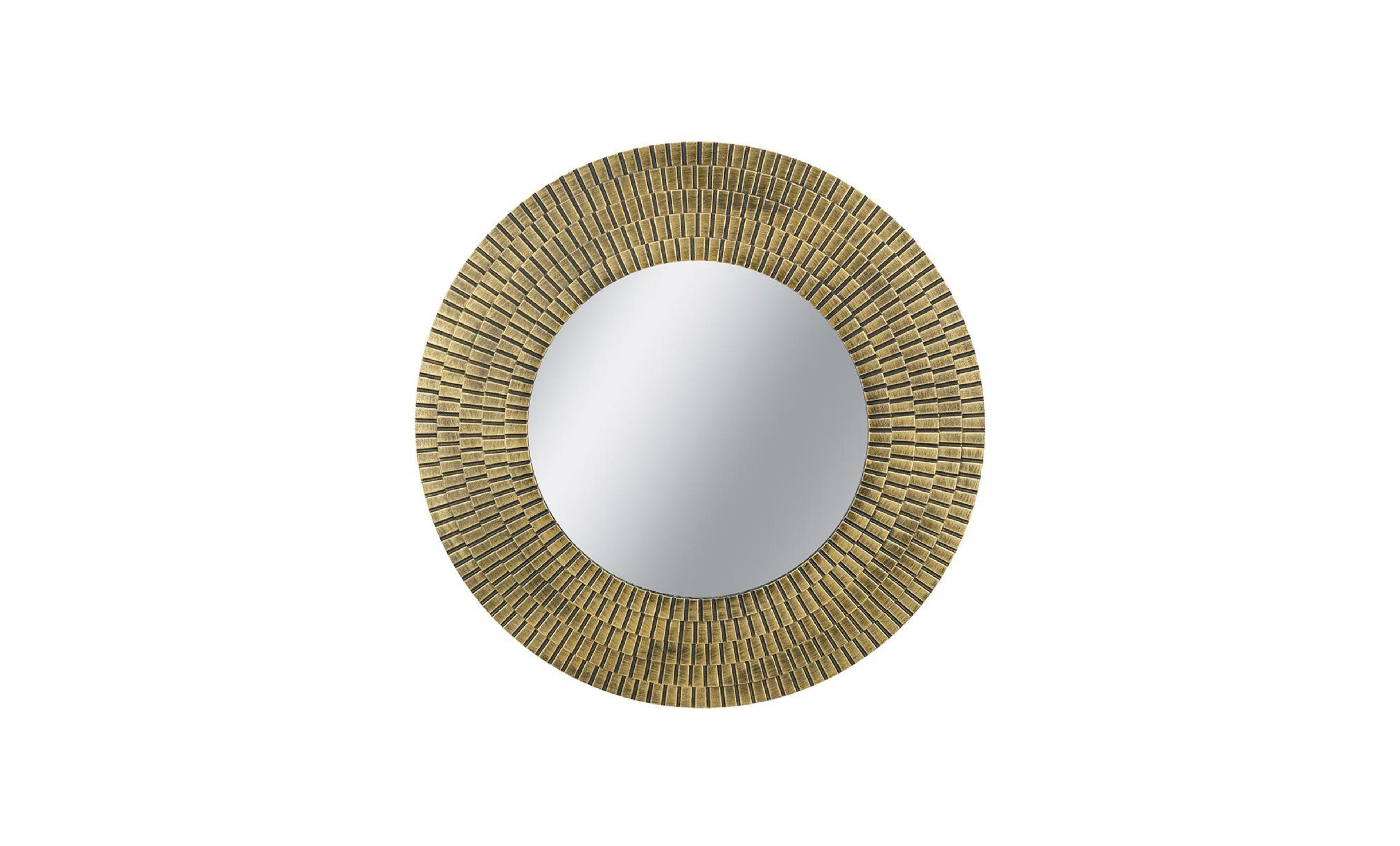 Phying 29.5 Inch Round Accent Mirror Wooden Frame Mirror with Wall Hanging Decorative Mirror for Home Wall Decor