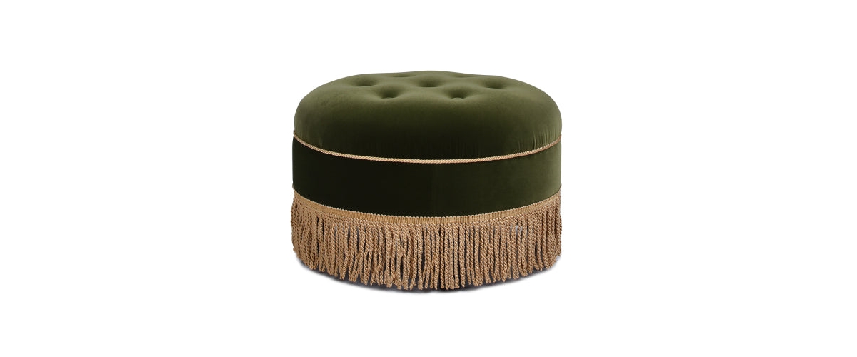 Flynama 24 inch Round Upholstered Accent Ottoman, Performance Round Foot Stool