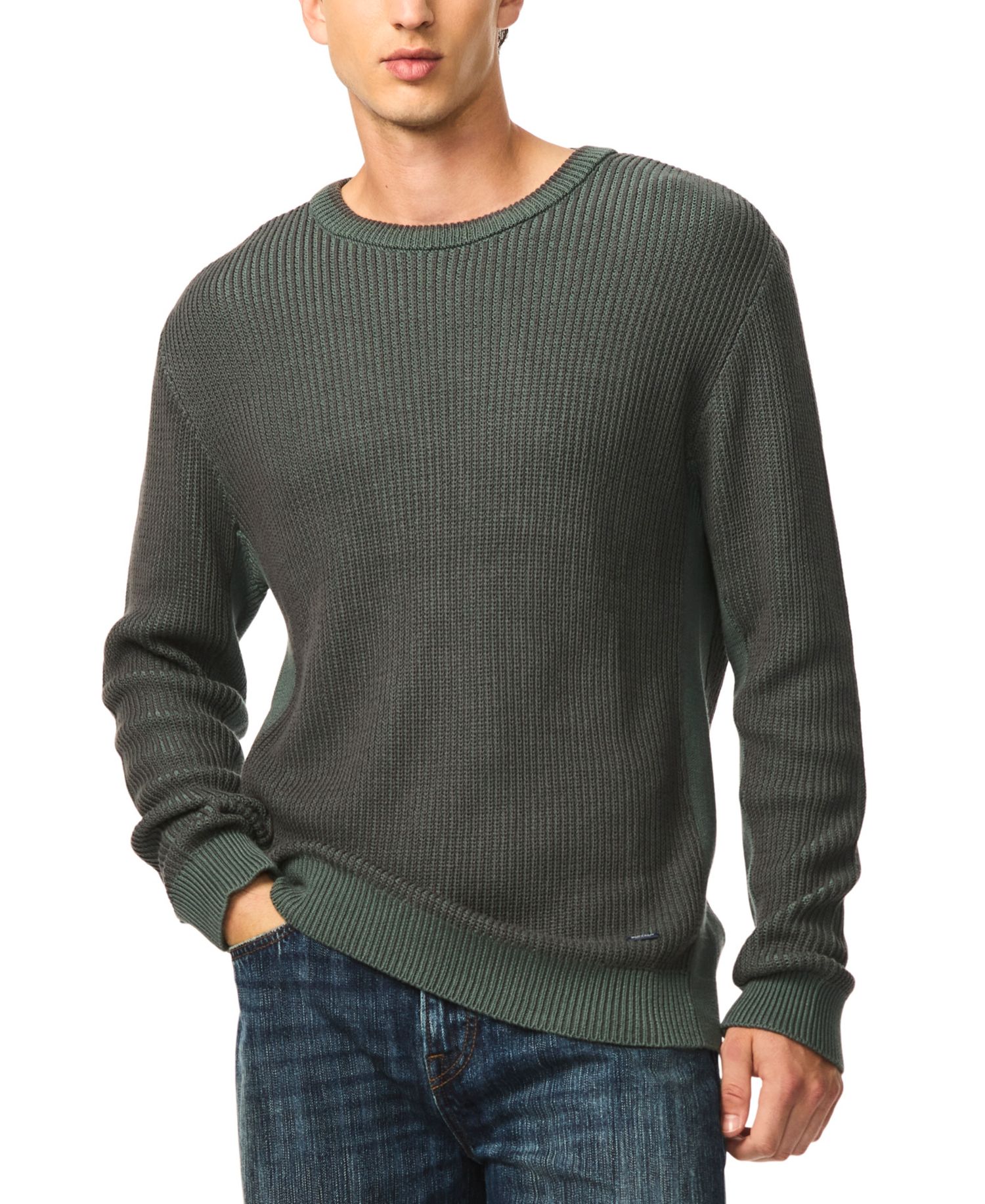 Men's Wiles Crewneck Waffle-Knit Sweater