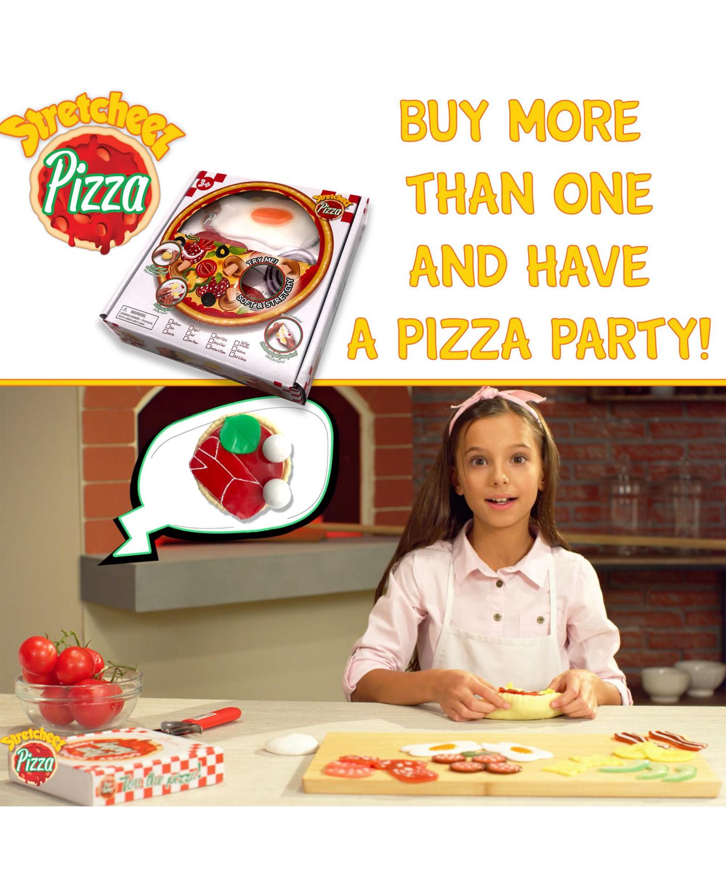 Детские игрушки Stretcheez Pizza Blind Box Stretchy Play Food Set, 1-Piece, Ages 3+ — фото 6