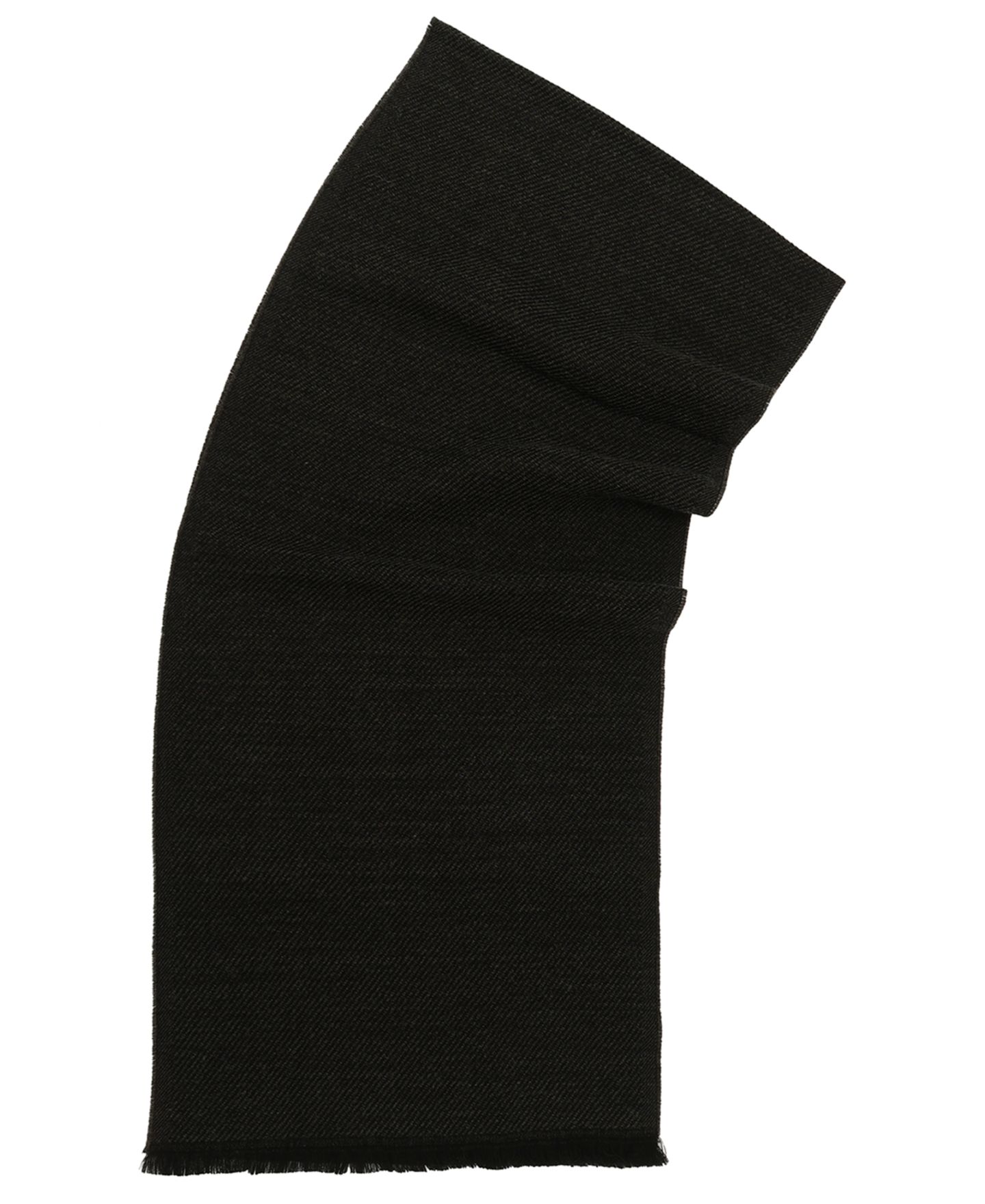 Мужской шарф Calvin Klein One Size Fringed Twill Yarn Dye Winter, цвет: Чёрный — фото 3