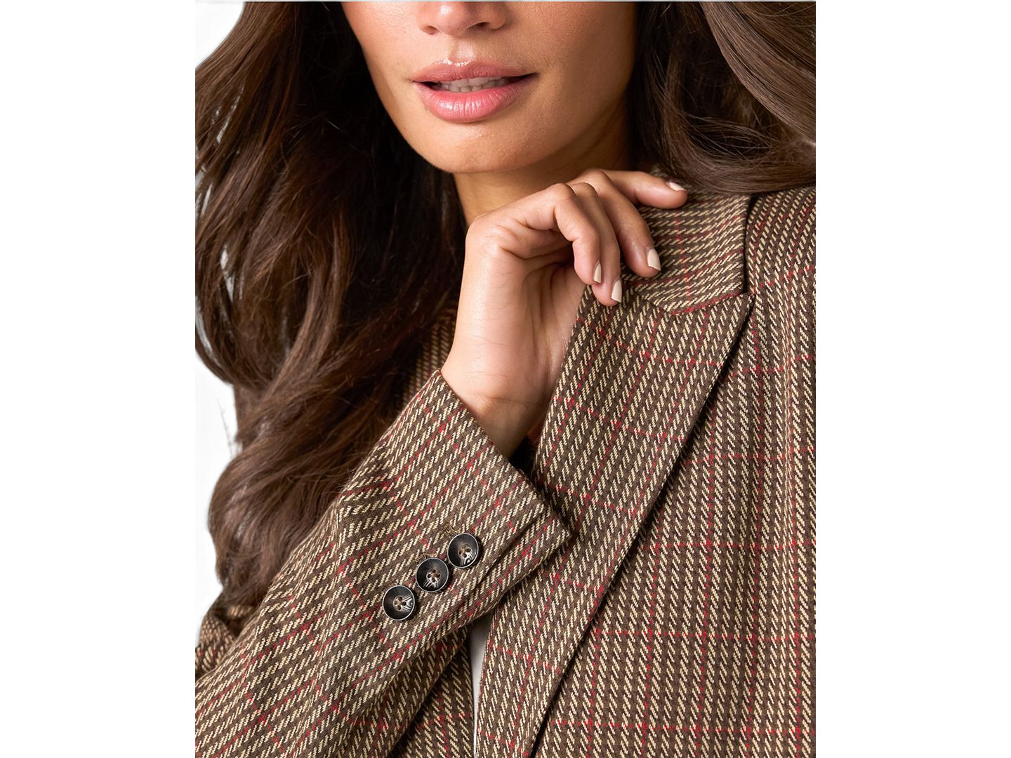 Женский пиджак Liverpool Los Angeles Houndstooth Fitted Stretch Blazer, цвет: Оливковый разноцветный — фото 4
