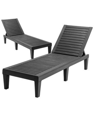 2 Piece Weather Resistant Patio Lounge Chair Chaise Recliner