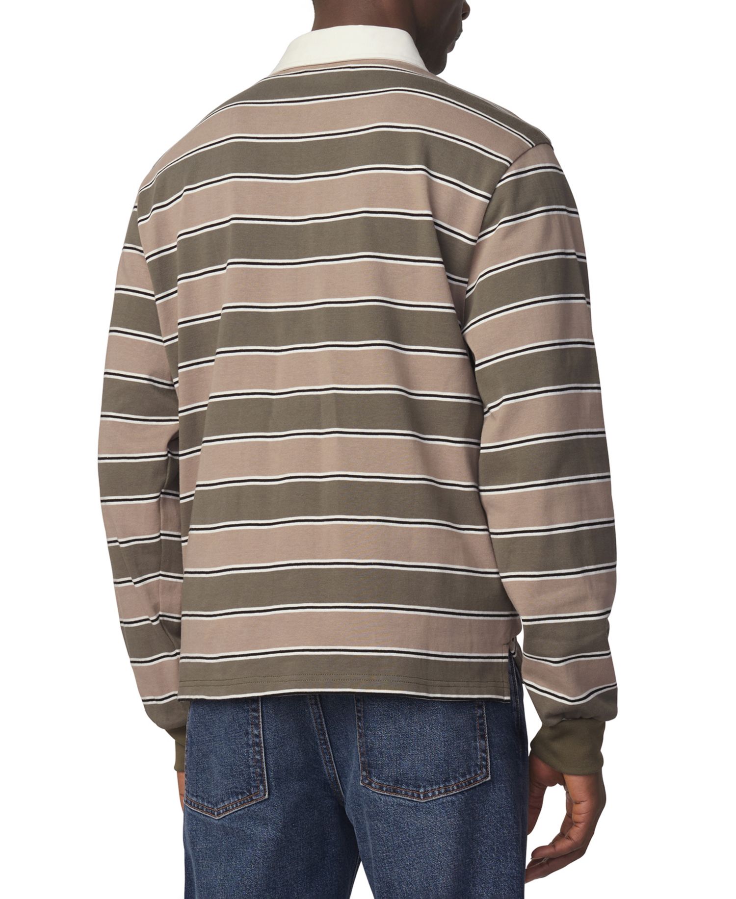 Men's Striped Long-Sleeve Rugby Shirt